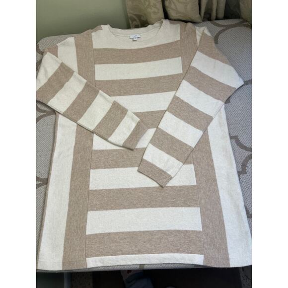 J. Jill Sweaters - J. Jill striped neutral minimalist sweater tunic, size large Tall